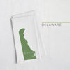 Delaware ’home’ state silhouette - Tea Towel / DarkGreen - Home Silhouette