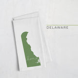Delaware ’home’ state silhouette - Tea Towel / DarkGreen - Home Silhouette