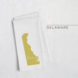 Delaware ’home’ state silhouette - Tea Towel / GoldenRod - Home Silhouette