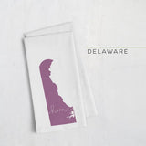 Delaware ’home’ state silhouette - Tea Towel / Purple - Home Silhouette