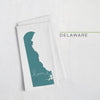 Delaware ’home’ state silhouette - Tea Towel / Teal - Home Silhouette
