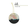 Delhi India city skyline with vintage Delhi map - City Map Skyline
