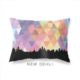 Delhi India geometric skyline - Pillow | Lumbar / RebeccaPurple - Geometric Skyline