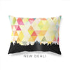 Delhi India geometric skyline - Pillow | Lumbar / Yellow - Geometric Skyline