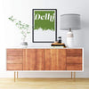Delhi India retro inspired city skyline - 5x7 Unframed Print / ForestGreen - Retro Skyline