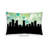 Denver Colorado geometric skyline - Pillow | Lumbar / Green - Geometric Skyline