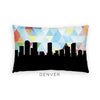 Denver Colorado geometric skyline - Pillow | Lumbar / LightSkyBlue - Geometric Skyline