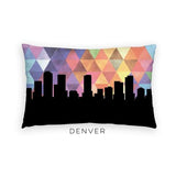 Denver Colorado geometric skyline - Pillow | Lumbar / RebeccaPurple - Geometric Skyline