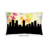 Denver Colorado geometric skyline - Pillow | Lumbar / Yellow - Geometric Skyline