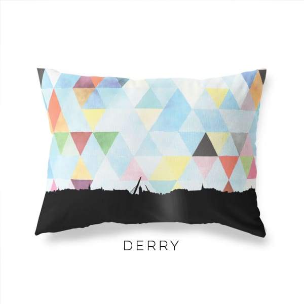 Derry Northern Ireland geometric skyline - Pillow | Lumbar / LightSkyBlue - Geometric Skyline