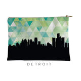Detroit Michigan geometric skyline - 5x7 Unframed Print / Green - Geometric Skyline