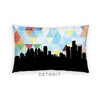 Detroit Michigan geometric skyline - Pillow | Lumbar / LightSkyBlue - Geometric Skyline