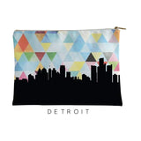 Detroit Michigan geometric skyline - Pouch | Small / LightSkyBlue - Geometric Skyline