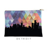 Detroit Michigan geometric skyline - Pouch | Small / RebeccaPurple - Geometric Skyline