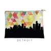 Detroit Michigan geometric skyline - Pouch | Small / Yellow - Geometric Skyline