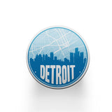 Detroit Michigan map coaster set | sandstone coaster set in various colors - Set of 2 / Blue - City Road Maps