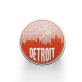 Detroit Michigan map coaster set | sandstone coaster set in various colors - Set of 2 / Orange - City Road Maps