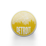 Detroit Michigan map coaster set | sandstone coaster set in various colors - Set of 2 / Yellow - City Road Maps