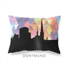 Dortmund Germany geometric skyline - Pillow | Lumbar / RebeccaPurple - Geometric Skyline