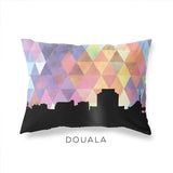 Douala Cameroon geometric skyline - Pillow | Lumbar / RebeccaPurple - Geometric Skyline
