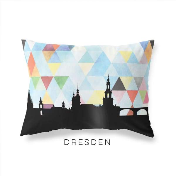 Dresden Germany geometric skyline - Pillow | Lumbar / LightSkyBlue - Geometric Skyline