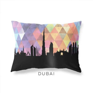 Dubai United Arab Emirates geometric skyline - Pillow | Lumbar / RebeccaPurple - Geometric Skyline
