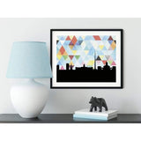 Dublin Ireland geometric skyline - 5x7 Unframed Print / LightSkyBlue - Geometric Skyline
