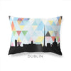 Dublin Ireland geometric skyline - Pillow | Lumbar / LightSkyBlue - Geometric Skyline