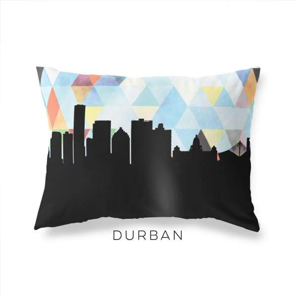 Durban South Africa geometric skyline - Pillow | Lumbar / LightSkyBlue - Geometric Skyline
