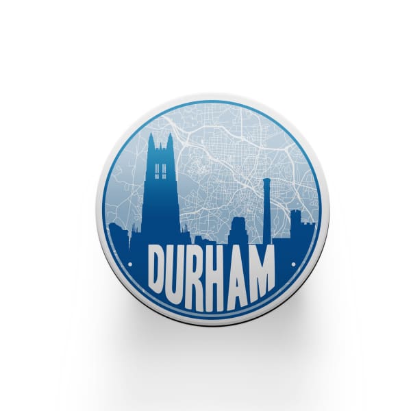 Durham NC map coaster set | sandstone coaster set in 5 colors - Set of 2 / Blue - City Road Maps