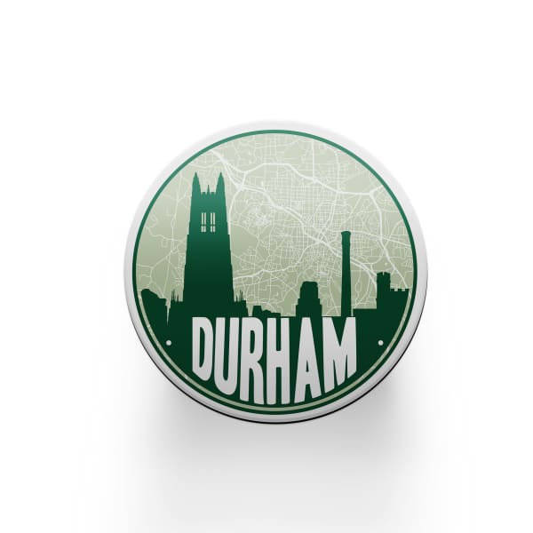 Durham NC map coaster set | sandstone coaster set in 5 colors - Set of 2 / Green - City Road Maps