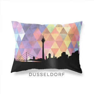 Dusseldorf Germany geometric skyline - Pillow | Lumbar / RebeccaPurple - Geometric Skyline