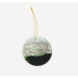 Edinburgh Scotland city skyline with vintage Edinburgh map - Ornament - City Map Skyline