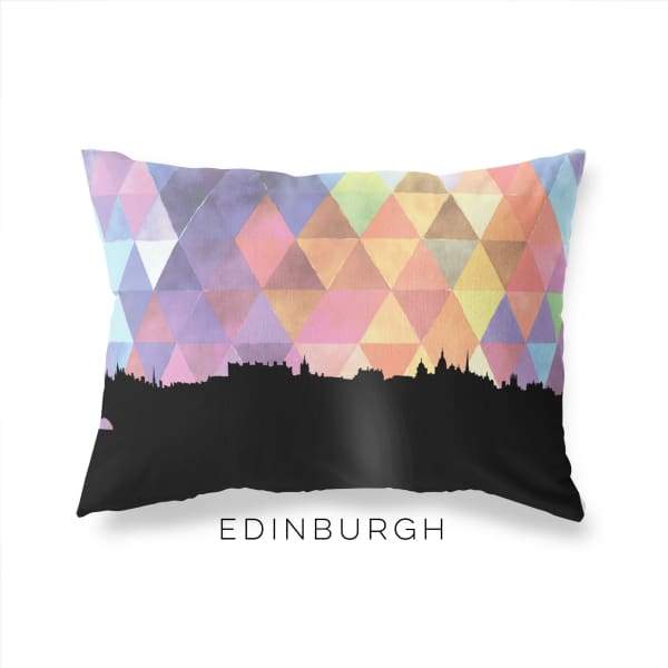 Edinburgh Scotland geometric skyline - Pillow | Lumbar / RebeccaPurple - Geometric Skyline