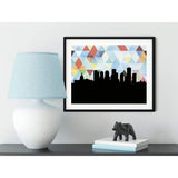 Edmonton Alberta geometric skyline - 5x7 Unframed Print / LightSkyBlue - Geometric Skyline