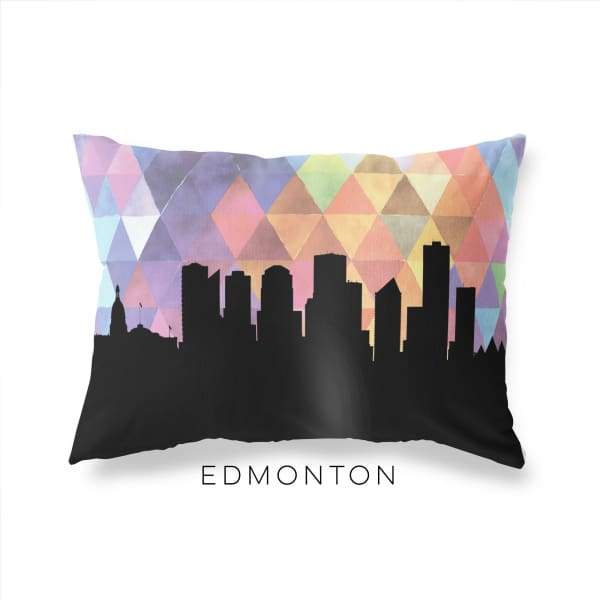 Edmonton Alberta geometric skyline - Pillow | Lumbar / RebeccaPurple - Geometric Skyline