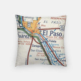 El Paso Texas city skyline with vintage El Paso map - City Map Skyline