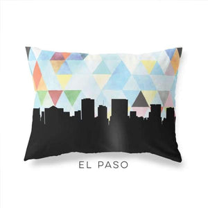 El Paso Texas geometric skyline - Pillow | Lumbar / LightSkyBlue - Geometric Skyline