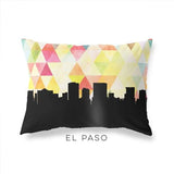 El Paso Texas geometric skyline - Pillow | Lumbar / Yellow - Geometric Skyline