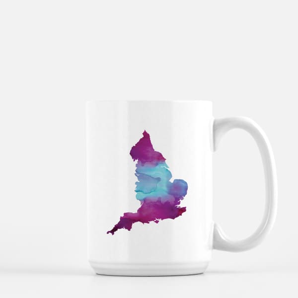England watercolor silhouette - Mug | 15 oz / Purple + Blue - Watercolor Silhouettes