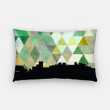 Eugene Oregon geometric skyline - Pillow | Lumbar / Green - Geometric Skyline
