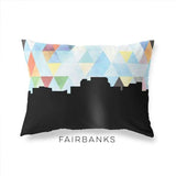 Fairbanks Alaska geometric skyline - Pillow | Lumbar / LightSkyBlue - Geometric Skyline