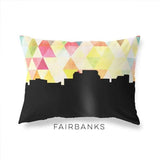 Fairbanks Alaska geometric skyline - Pillow | Lumbar / Yellow - Geometric Skyline