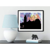 Fairfield Iowa geometric skyline - 5x7 Unframed Print / RebeccaPurple - Geometric Skyline