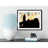 Fairfield Iowa geometric skyline - 5x7 Unframed Print / Yellow - Geometric Skyline