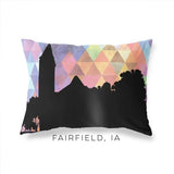 Fairfield Iowa geometric skyline - Pillow | Lumbar / RebeccaPurple - Geometric Skyline