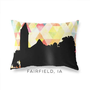 Fairfield Iowa geometric skyline - Pillow | Lumbar / Yellow - Geometric Skyline