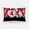 Fayetteville Arkansas geometric skyline - Pillow | Lumbar / Crimson - Geometric Skyline