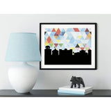 Flemington New Jersey geometric skyline - 5x7 Unframed Print / LightSkyBlue - Geometric Skyline
