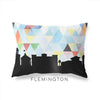 Flemington New Jersey geometric skyline - Pillow | Lumbar / LightSkyBlue - Geometric Skyline